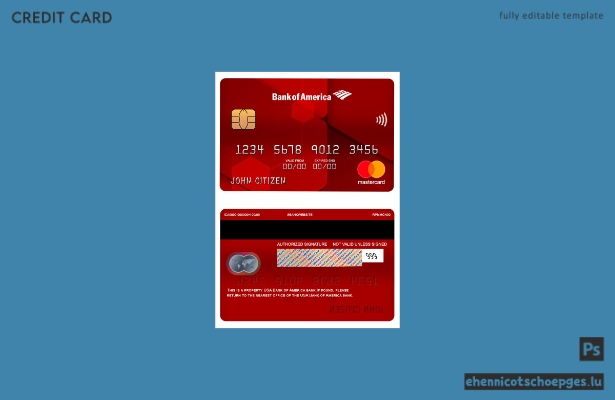 USA Bank of America Mastercard Red Beispielvorschau